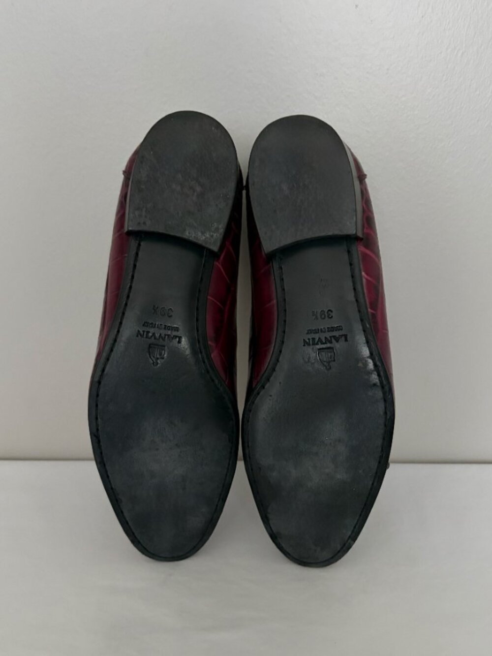 Lanvin Crocodile Leather Loafers – Burgundy/Oxblood - Picture 5 of 7